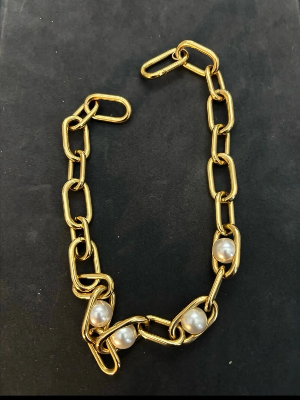 Michael Kors Beaded Gold Tone Necklace 16”